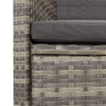vidaXL Set mobilier grădină cu perne, 9 piese, gri, poliratan