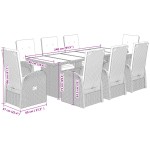 vidaXL Set mobilier grădină cu perne, 9 piese, gri, poliratan