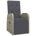 vidaXL Set mobilier grădină cu perne, 9 piese, gri, poliratan
