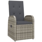 vidaXL Set mobilier grădină cu perne, 9 piese, gri, poliratan