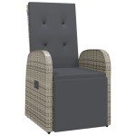 vidaXL Set mobilier grădină cu perne, 9 piese, gri, poliratan