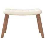 vidaXL Scaun balansoar cu taburet, alb crem, catifea vidaXL Scaun balansoar cu taburet, alb crem, catifea