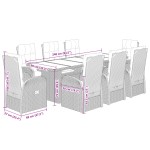 vidaXL Set mobilier de grădină cu perne, 9 piese, negru, poliratan vidaXL Set mobilier de grădină cu perne, 9 piese, negru, poliratan