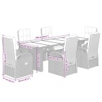 vidaXL Set mobilier de grădină cu perne, 7 piese, negru, poliratan vidaXL Set mobilier de grădină cu perne, 7 piese, negru, poliratan
