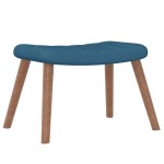 vidaXL Scaun balansoar cu taburet, albastru, catifea vidaXL Scaun balansoar cu taburet, albastru, catifea