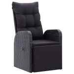 vidaXL Set mobilier de grădină cu perne, 9 piese, negru, poliratan