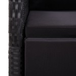 vidaXL Set mobilier de grădină cu perne, 9 piese, negru, poliratan