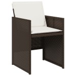 vidaXL Set mobilier de grădină, 5 piese, cu perne, maro, poliratan vidaXL Set mobilier de grădină, 5 piese, cu perne, maro, poliratan