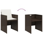vidaXL Set mobilier de grădină, 5 piese, cu perne, maro, poliratan vidaXL Set mobilier de grădină, 5 piese, cu perne, maro, poliratan