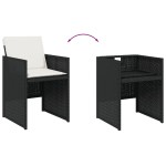 vidaXL Set mobilier de grădină cu perne, 7 piese, negru, poliratan vidaXL Set mobilier de grădină cu perne, 7 piese, negru, poliratan