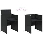 vidaXL Set mobilier de grădină cu perne, 9 piese, negru, poliratan