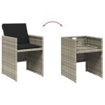 vidaXL Set mobilier grădină cu perne, 9 piese, gri deschis, poliratan