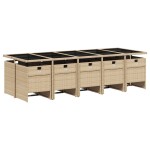 vidaXL Set mobilier grădină cu perne, 11 piese bej combinat poliratan vidaXL Set mobilier grădină cu perne, 11 piese bej combinat poliratan