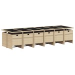 vidaXL Set mobilier grădină cu perne, 13 piese, bej combinat poliratan