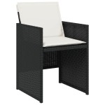 vidaXL Set mobilier de grădină cu perne, 9 piese, negru, poliratan vidaXL Set mobilier de grădină cu perne, 9 piese, negru, poliratan