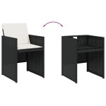 vidaXL Set mobilier de grădină cu perne, 9 piese, negru, poliratan vidaXL Set mobilier de grădină cu perne, 9 piese, negru, poliratan