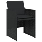 vidaXL Set mobilier de grădină cu perne, 9 piese, negru, poliratan
