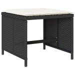 vidaXL Set mobilier de grădină cu perne, 9 piese, negru, poliratan