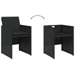 vidaXL Set mobilier de grădină cu perne, 9 piese, negru, poliratan