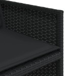 vidaXL Set mobilier de grădină cu perne, 9 piese, negru, poliratan