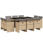 vidaXL Set mobilier grădină cu perne, 11 piese bej combinat poliratan vidaXL Set mobilier grădină cu perne, 11 piese bej combinat poliratan