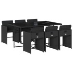 vidaXL Set mobilier de grădină cu perne, 7 piese, negru, poliratan vidaXL Set mobilier de grădină cu perne, 7 piese, negru, poliratan