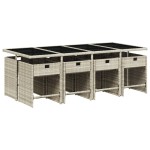 vidaXL Set mobilier grădină cu perne, 9 piese, gri deschis, poliratan vidaXL Set mobilier grădină cu perne, 9 piese, gri deschis, poliratan