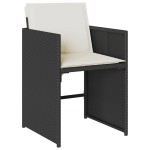 vidaXL Set mobilier de grădină cu perne, 9 piese, negru, poliratan
