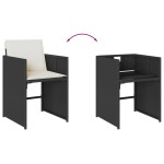 vidaXL Set mobilier de grădină cu perne, 9 piese, negru, poliratan