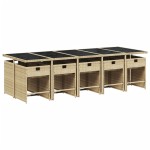 vidaXL Set mobilier grădină cu perne, 11 piese bej combinat poliratan