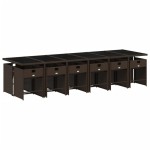 vidaXL Set mobilier de grădină, 13 piese, maro, cu perne, poliratan vidaXL Set mobilier de grădină, 13 piese, maro, cu perne, poliratan