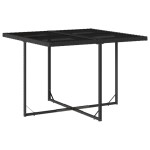 vidaXL Set mobilier de grădină cu perne, 9 piese, negru, poliratan vidaXL Set mobilier de grădină cu perne, 9 piese, negru, poliratan