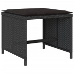 vidaXL Set mobilier de grădină cu perne, 9 piese, negru, poliratan
