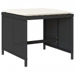 vidaXL Set mobilier de grădină cu perne, 9 piese, negru, poliratan