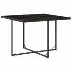 vidaXL Set mobilier de grădină cu perne, 9 piese, negru, poliratan vidaXL Set mobilier de grădină cu perne, 9 piese, negru, poliratan