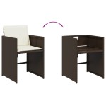 vidaXL Set mobilier de grădină, 13 piese, maro, cu perne, poliratan