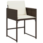 vidaXL Set mobilier de grădină, 5 piese, cu perne, maro, poliratan vidaXL Set mobilier de grădină, 5 piese, cu perne, maro, poliratan