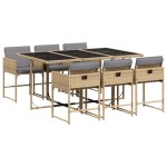 vidaXL Set mobilier pentru grădină, 7 piese, cu perne, bej, poliratan vidaXL Set mobilier pentru grădină, 7 piese, cu perne, bej, poliratan