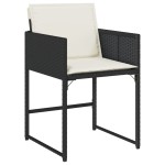 vidaXL Set mobilier de grădină cu perne, 9 piese, negru, poliratan vidaXL Set mobilier de grădină cu perne, 9 piese, negru, poliratan