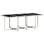 vidaXL Set mobilier grădină cu perne, 9 piese, gri deschis, poliratan
