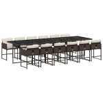 vidaXL Set mobilier de grădină, 13 piese, maro, cu perne, poliratan vidaXL Set mobilier de grădină, 13 piese, maro, cu perne, poliratan