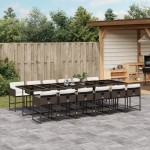 vidaXL Set mobilier de grădină, 13 piese, maro, cu perne, poliratan vidaXL Set mobilier de grădină, 13 piese, maro, cu perne, poliratan