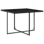 vidaXL Set mobilier de grădină cu perne, 9 piese, negru, poliratan vidaXL Set mobilier de grădină cu perne, 9 piese, negru, poliratan