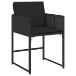 vidaXL Set mobilier de grădină cu perne, 9 piese, negru, poliratan vidaXL Set mobilier de grădină cu perne, 9 piese, negru, poliratan