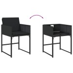 vidaXL Set mobilier de grădină cu perne, 9 piese, negru, poliratan vidaXL Set mobilier de grădină cu perne, 9 piese, negru, poliratan