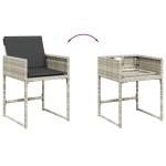 vidaXL Set mobilier grădină cu perne, 9 piese, gri deschis, poliratan