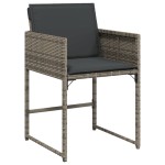 vidaXL Set mobilier grădină cu perne, 9 piese, gri, poliratan