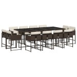 vidaXL Set mobilier de grădină, 13 piese, maro, cu perne, poliratan vidaXL Set mobilier de grădină, 13 piese, maro, cu perne, poliratan