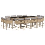 vidaXL Set mobilier grădină cu perne, 13 piese, bej combinat poliratan