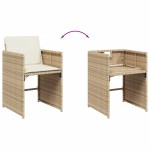 vidaXL Set mobilier grădină cu perne, 13 piese, bej combinat poliratan